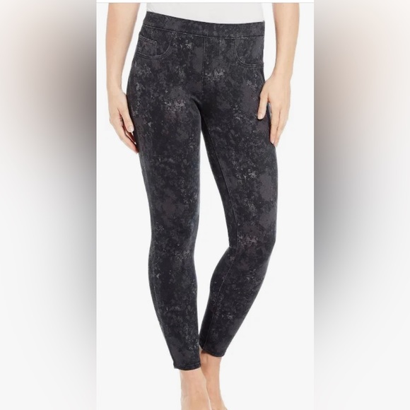 SPANX Jean-ish Ankle Leggings Grey Marble Stretch Slimming Shaping SZ Small - Picture 1 of 10